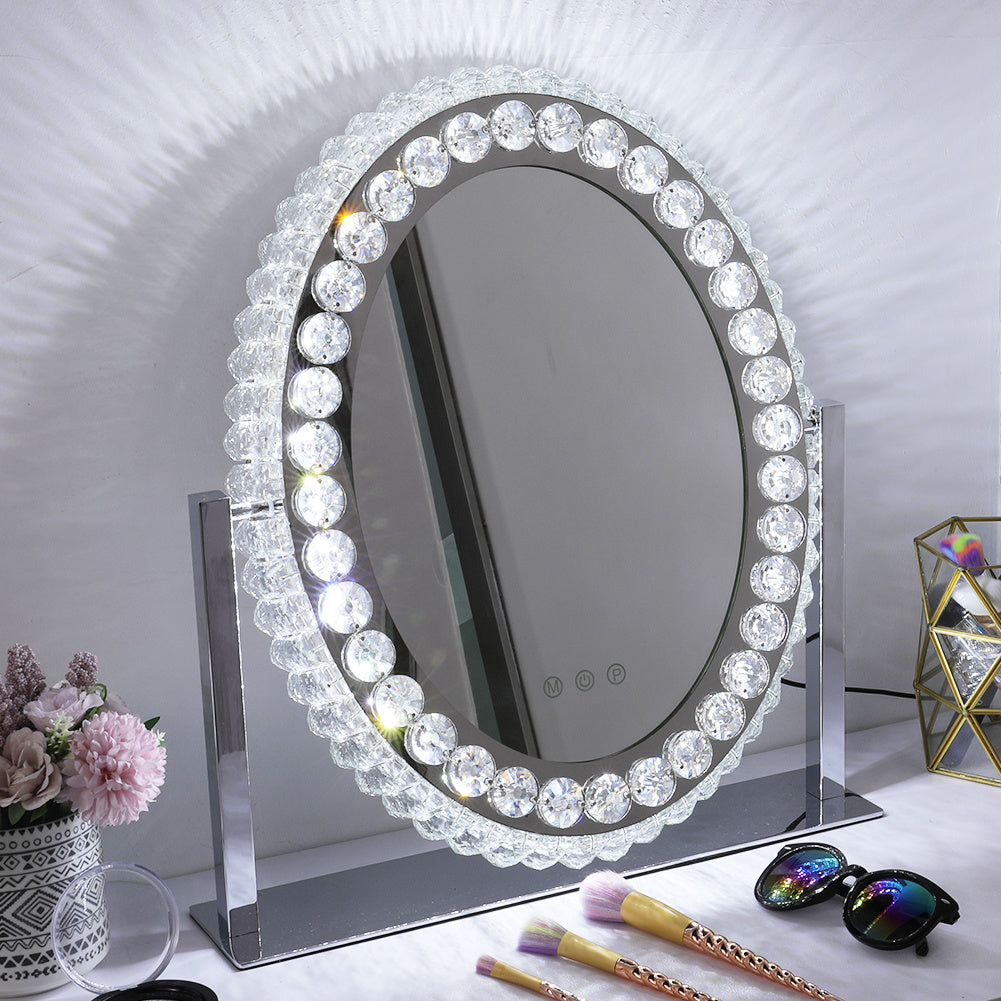 Crystal Dressing Makeup Mirror with Dimmable Led Light