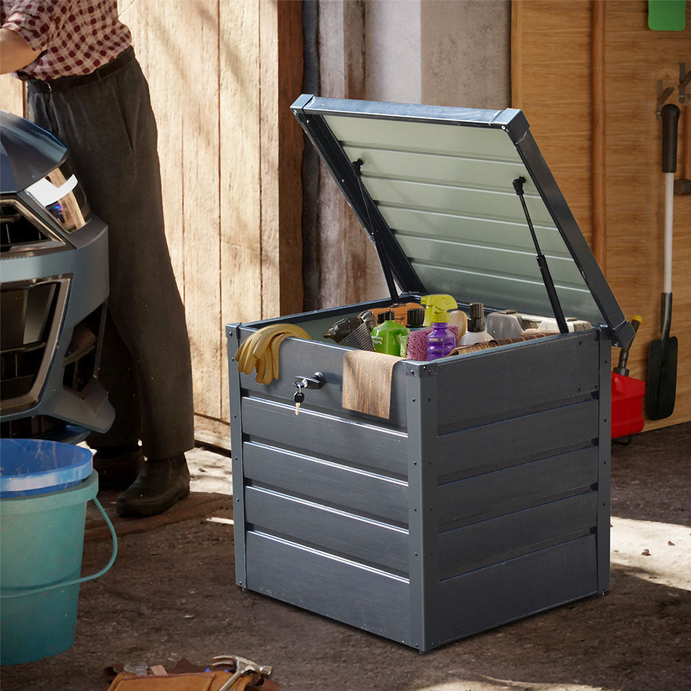 200L Metal Outdoor Garden Lockable Storage Box