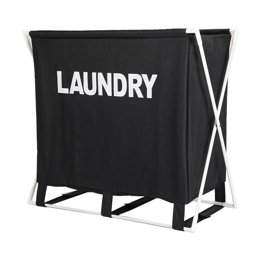 Black Large Foldable Folding Laundry Basket Washing Basket Lightweight