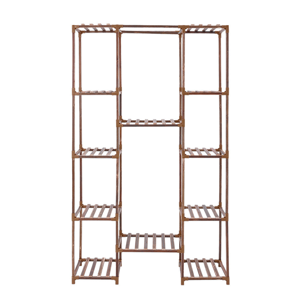 Brown Multi Tier Wood Plant Stand Flower Display Shelf
