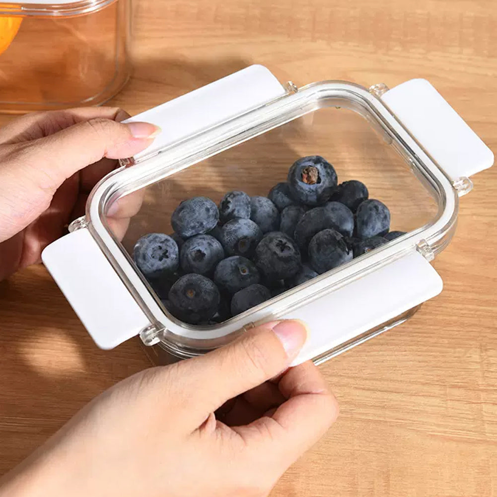 3Pcs Transparent Stackable Bento Lunch Box Refrigerator Storage Box Set