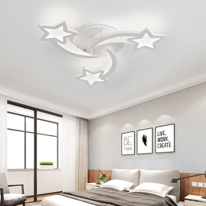 Modern Star LED Ceiling Light 3 Head Cool White