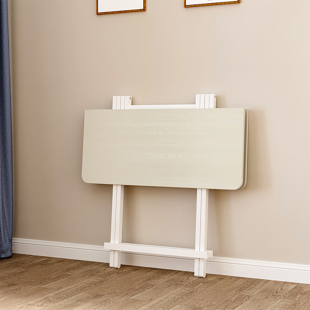 White 80x80cm Folding Wooden Dining Table