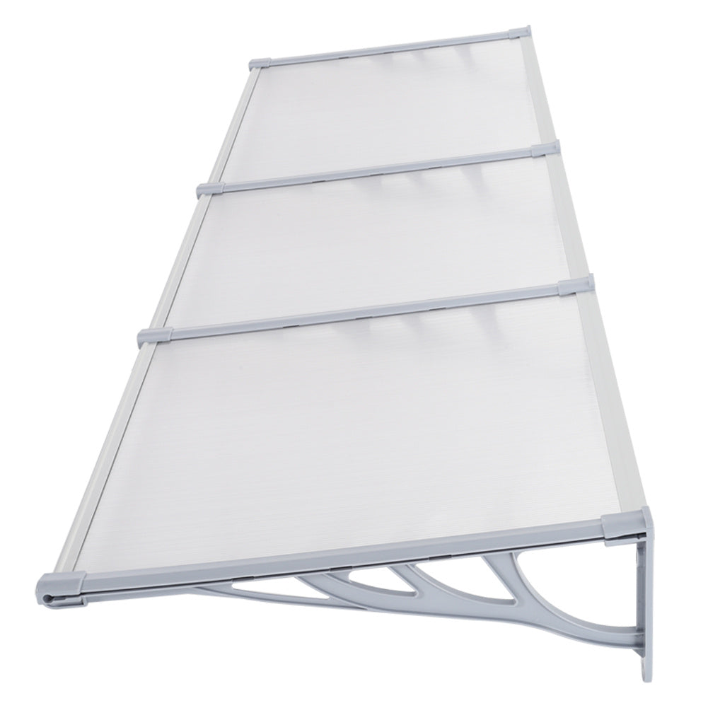Grey Straight Door Canopy Awning Shade Shelter, 270x90x28CM
