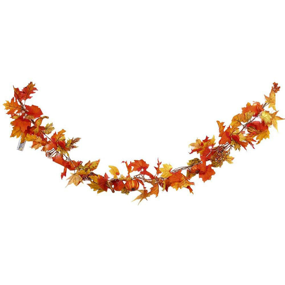 180CM Christmas Halloween Autumn Pumpkin Rattan Wreath