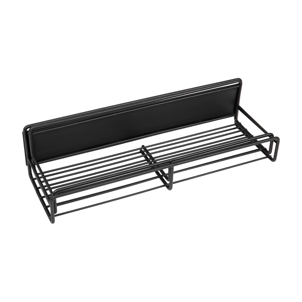 Black 2Pcs Magnetic Fridge Storage Shelf with Hooks