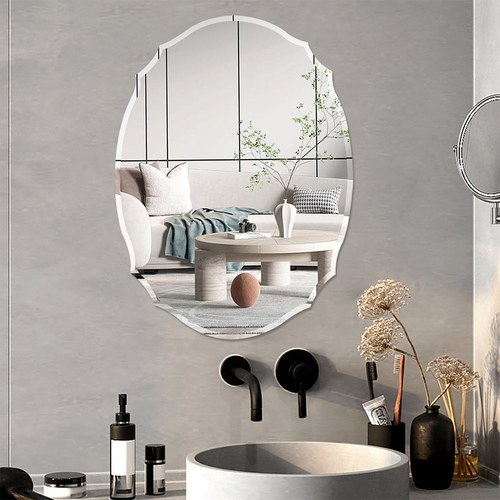 Ellipse Wall Mounted Mirror with Beveled Edge