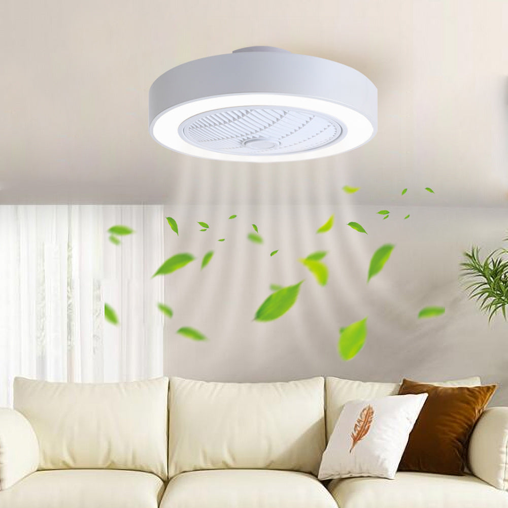 5 Blades LED Lights Ceiling Fan Adjustable Speed Dimmable IR Remote Control