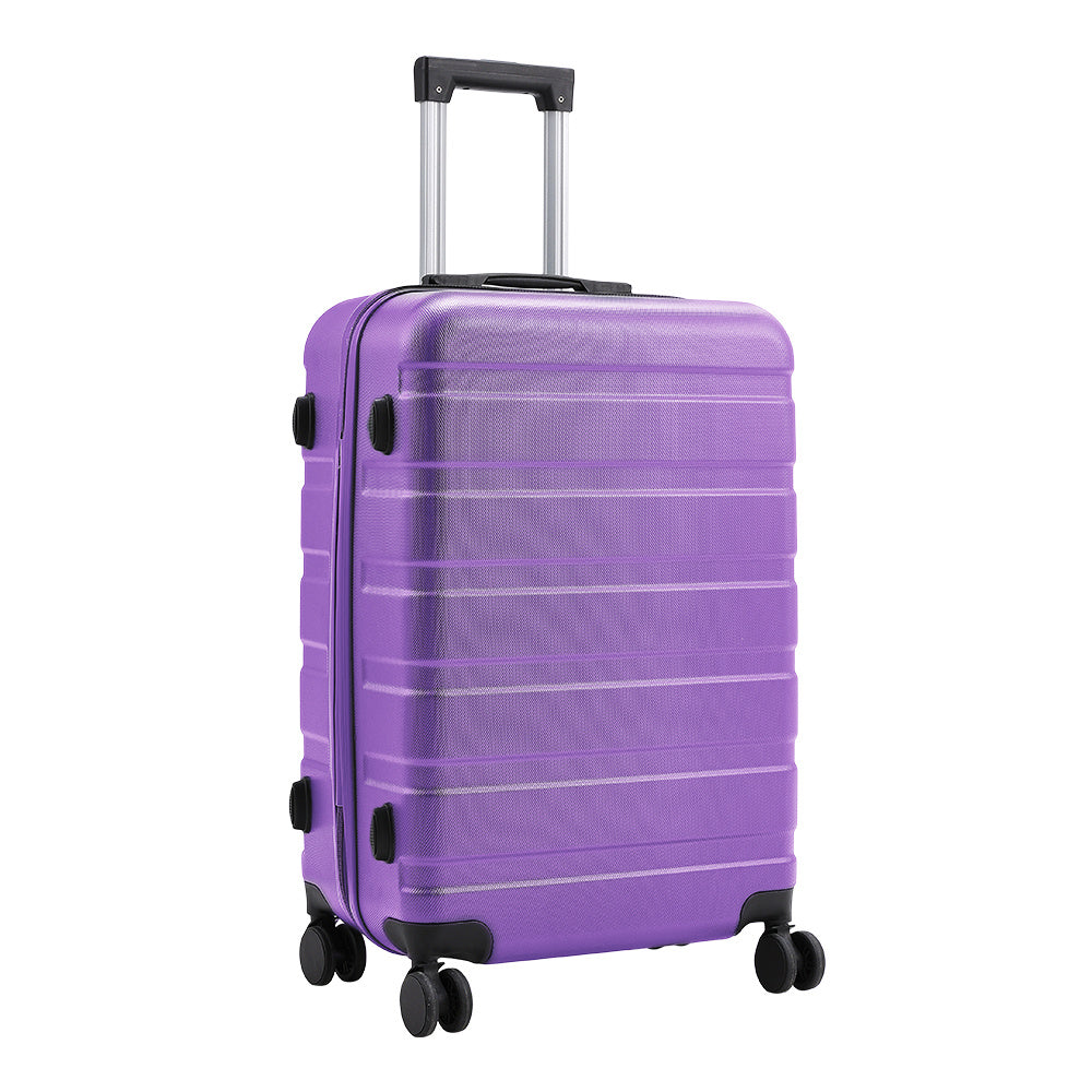 Purple 28 inch Hard Shell Rolling Luggage Trolley Travel Case