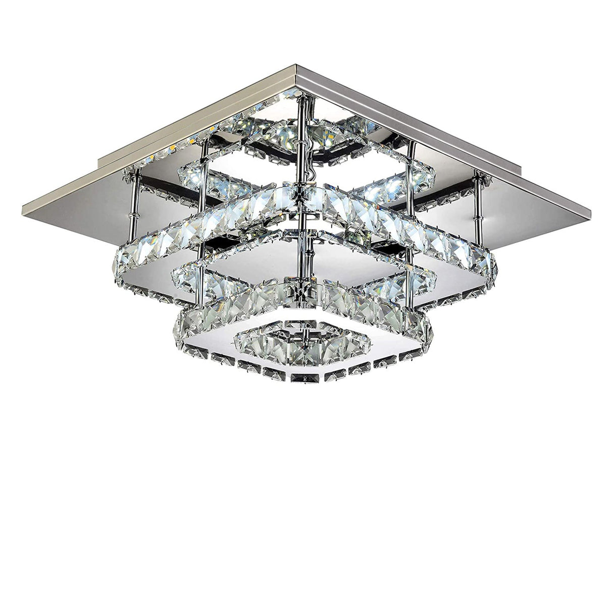 36W LED Ceiling Light Crystal Pendant Lamp, Cool White