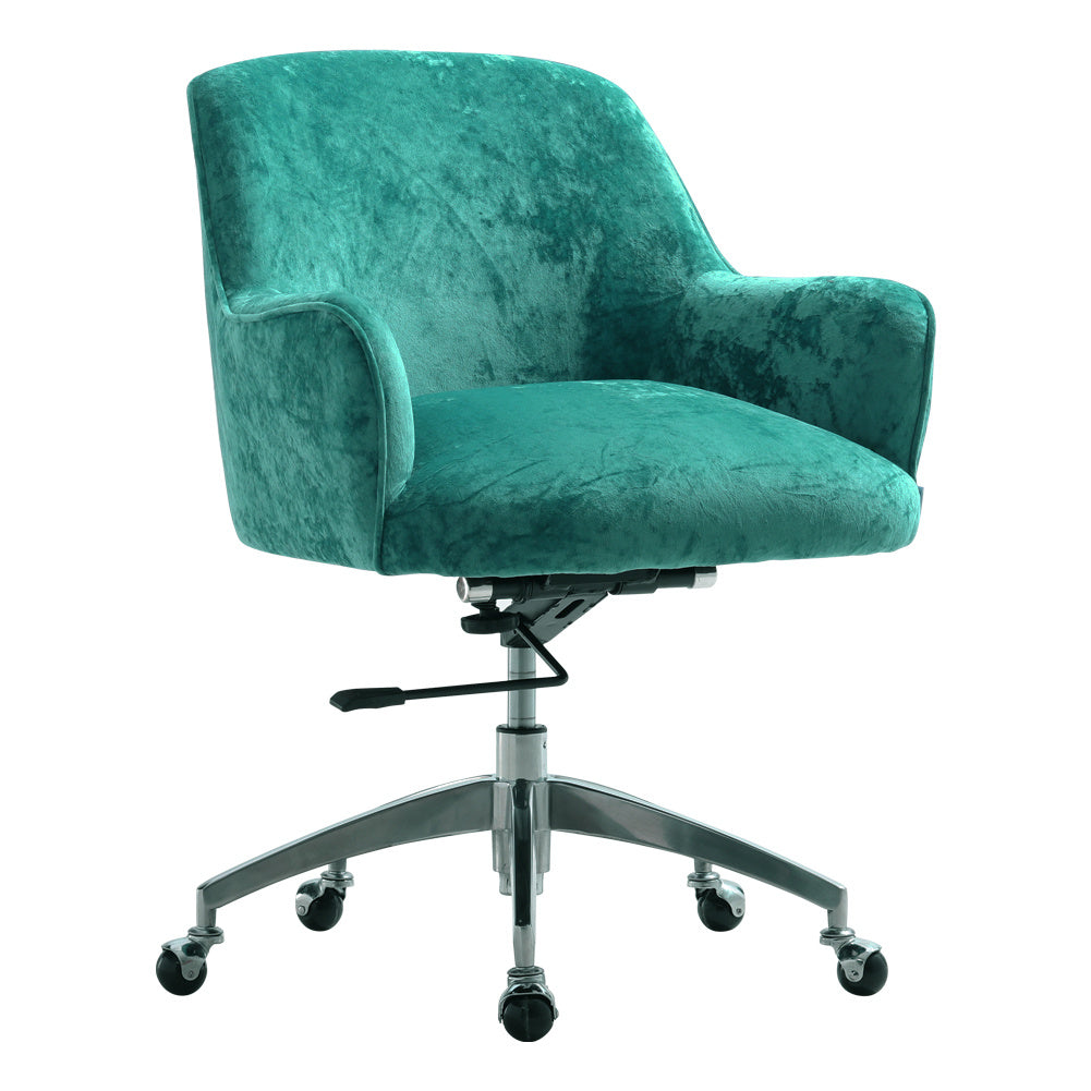 Ice Velvet Adjustable Swivel Office Chair, Light Green