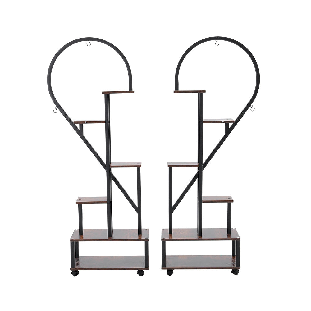 2 Pcs Half Heart Shaped Tiered Plant Stand