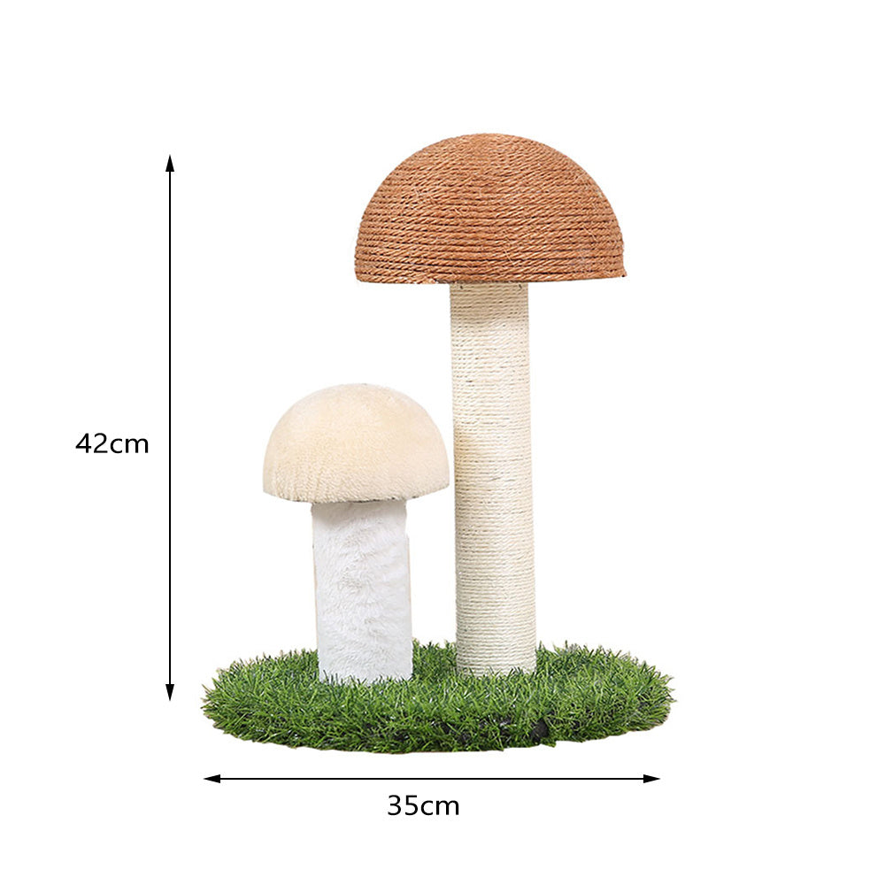 Cat Scratch Toy Mushroom Shape Cat Scratching Post Natural Flax Mushroom Shape for Kittens