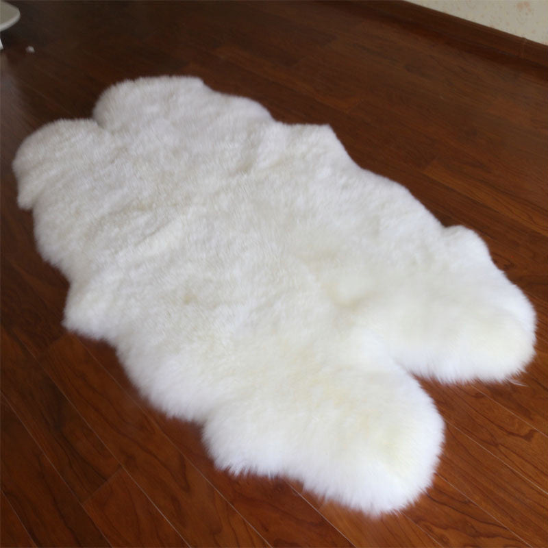 Soft Fluffy Fur Sheepskin Rug, White 180x110CM