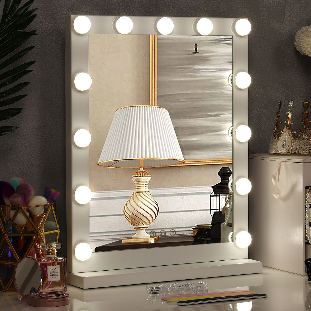 Dimmable LED Light Makeup Mirror for Bedroom, 42x52CM
