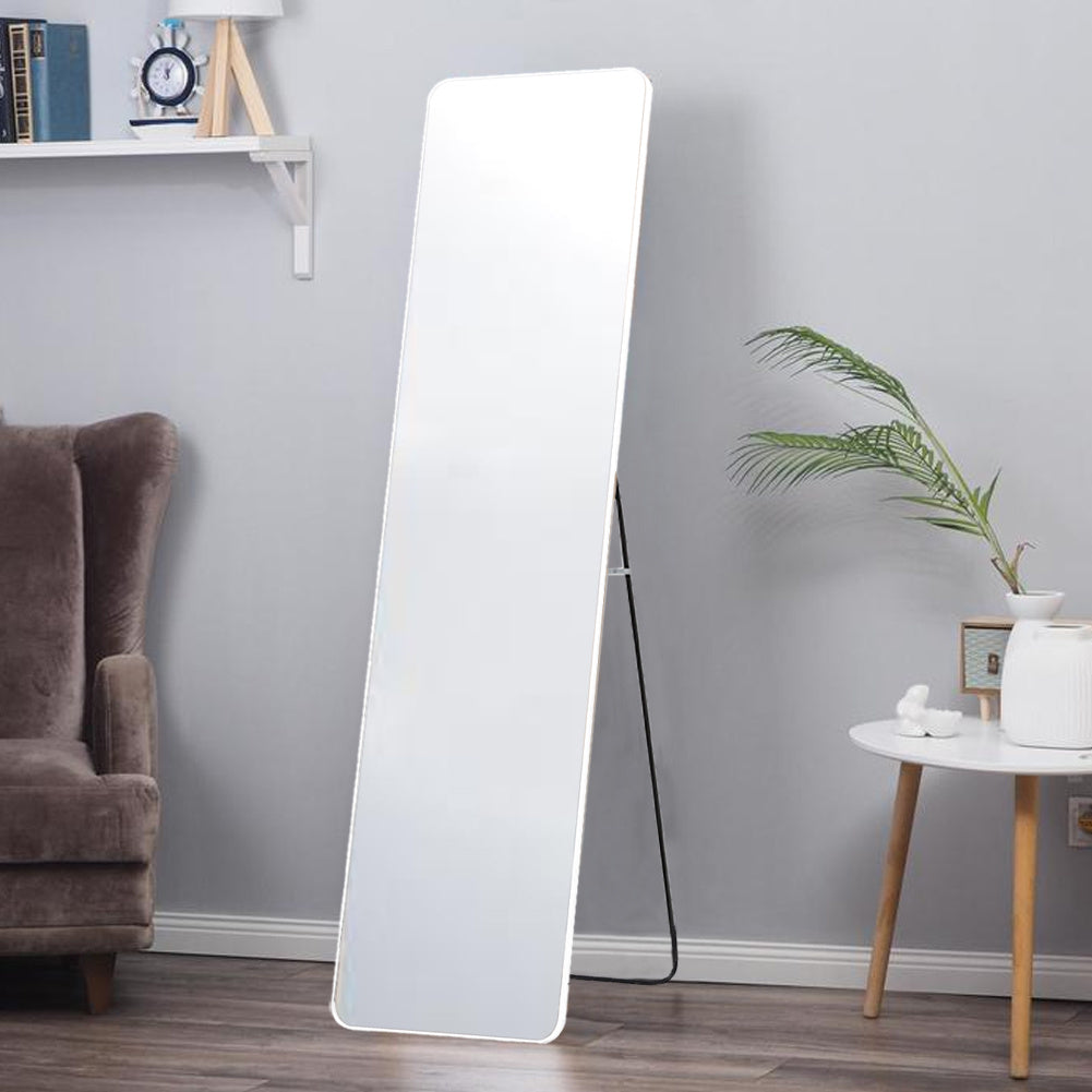 Silver White Modern Rectangular Metal Freestanding Mirrors