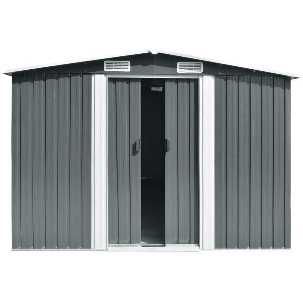12ft x 10ft Outdoor Metal Garden Tool Shed, Black