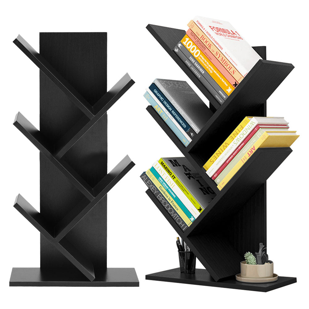 5 Layer Tree Shape Bookshelf Desktop Organizer, Dark Brown