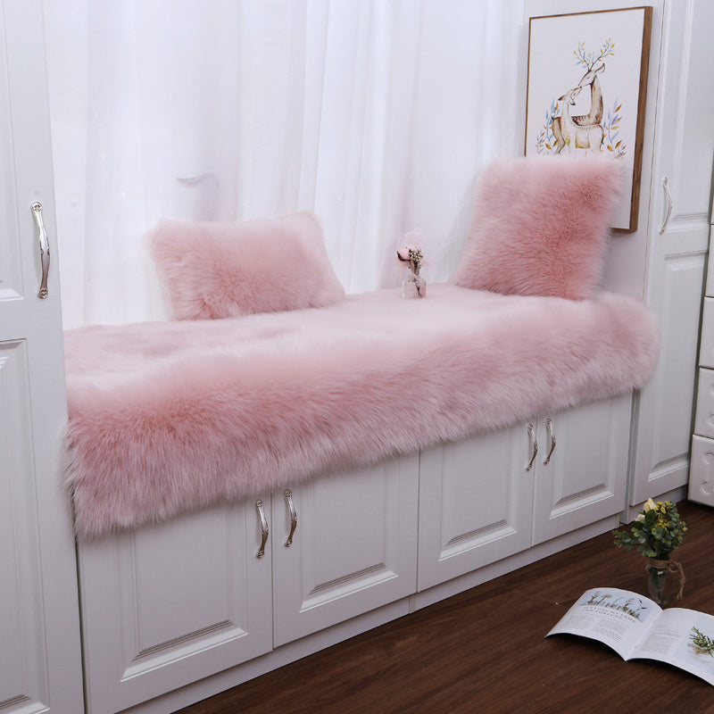 Rectangle Faux Fur Sheepskin Floor Rug, Pink 70x120CM