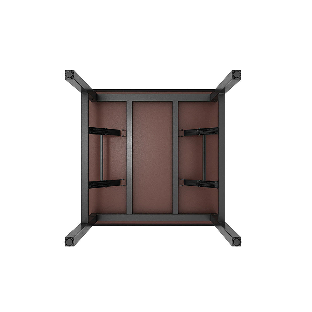 Square 60cm Folding Coffee Table with Marble Effect Top