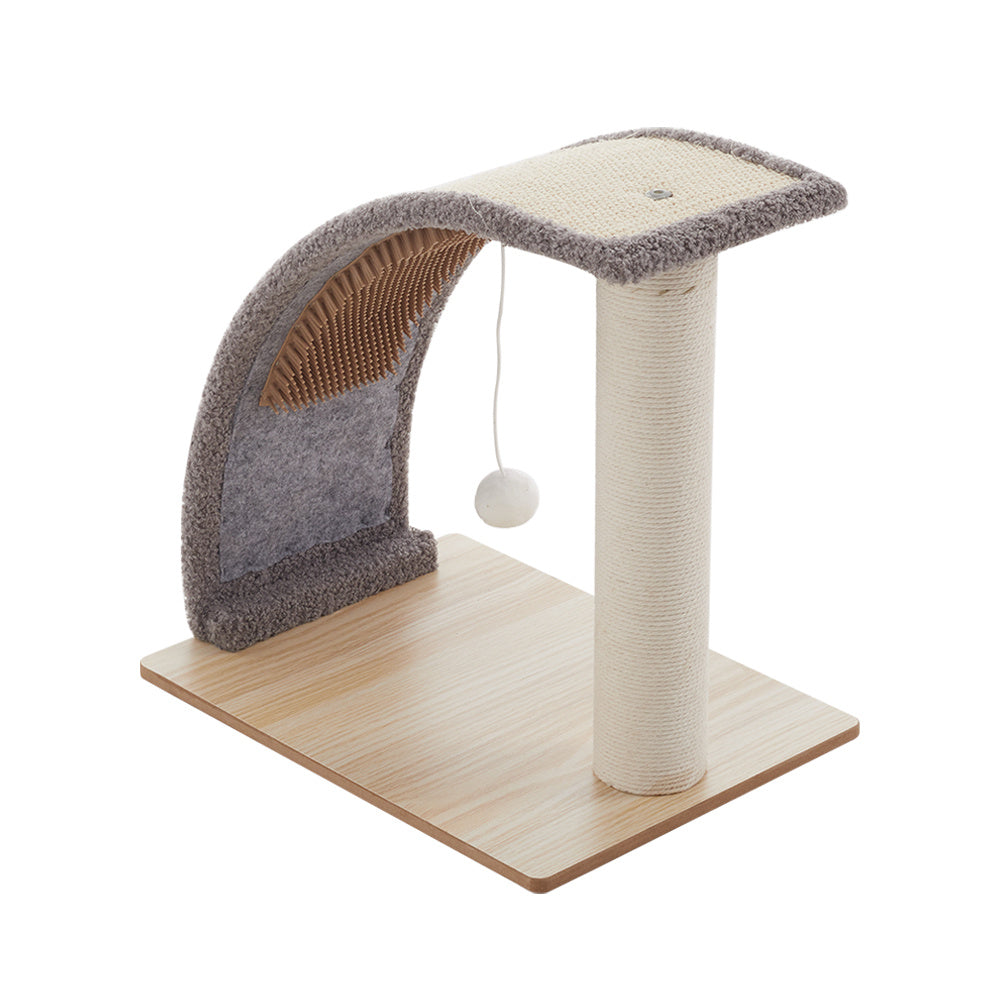 Slope Shape Sisal Cat Scratching Post with Backscratcher and Ball Toy