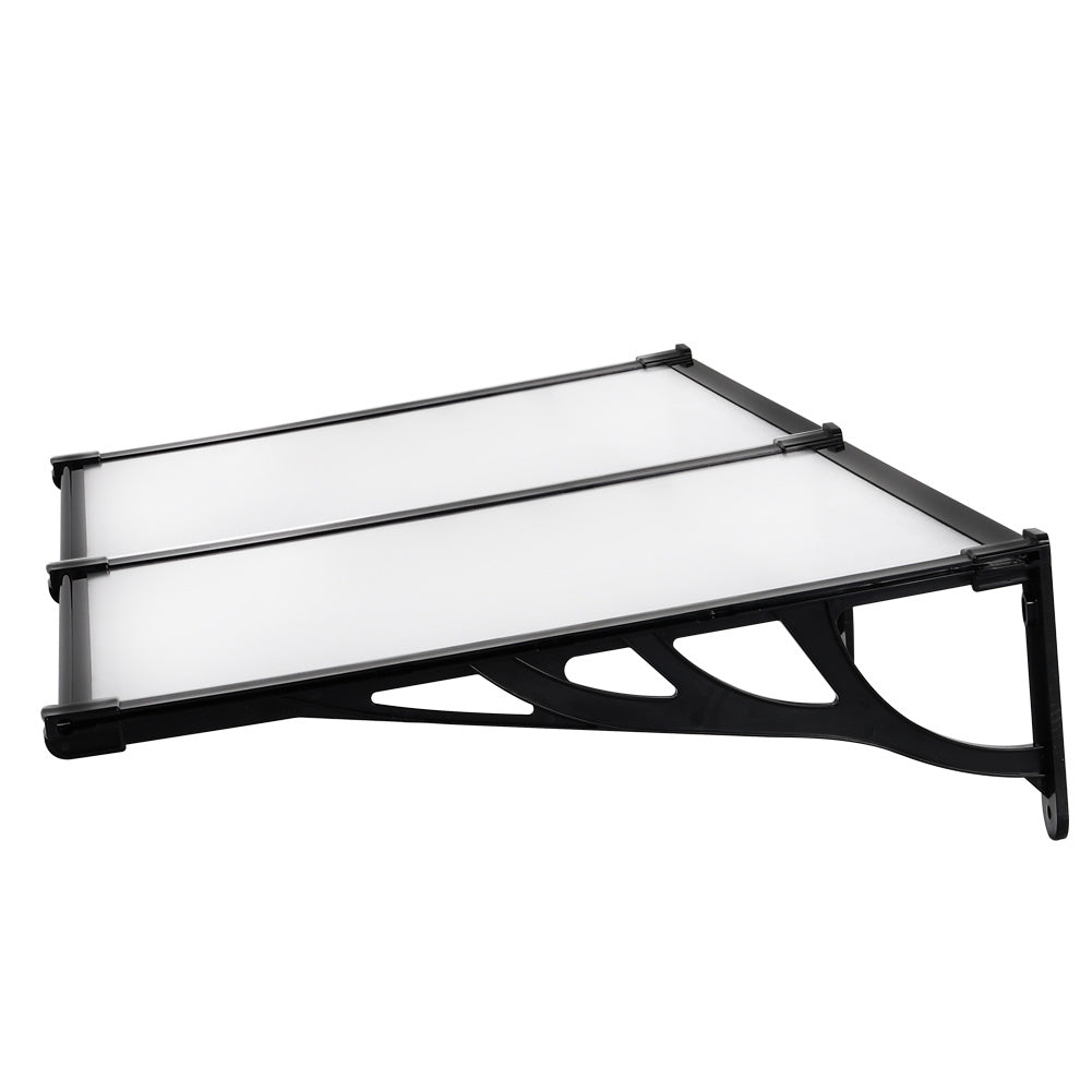 Black Straight Door Canopy Awning Shade Shelter, 190x90x28CM