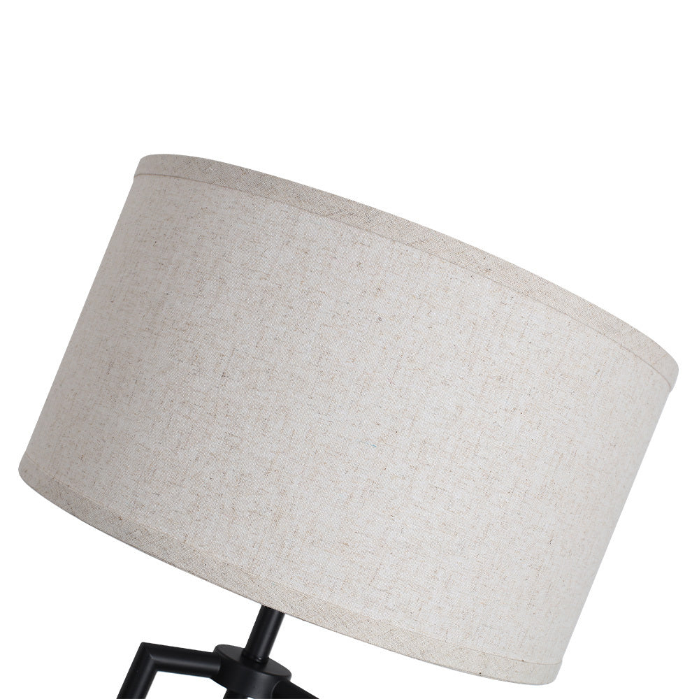 Round Shelf Floor Lamp with Fabric Lampshade