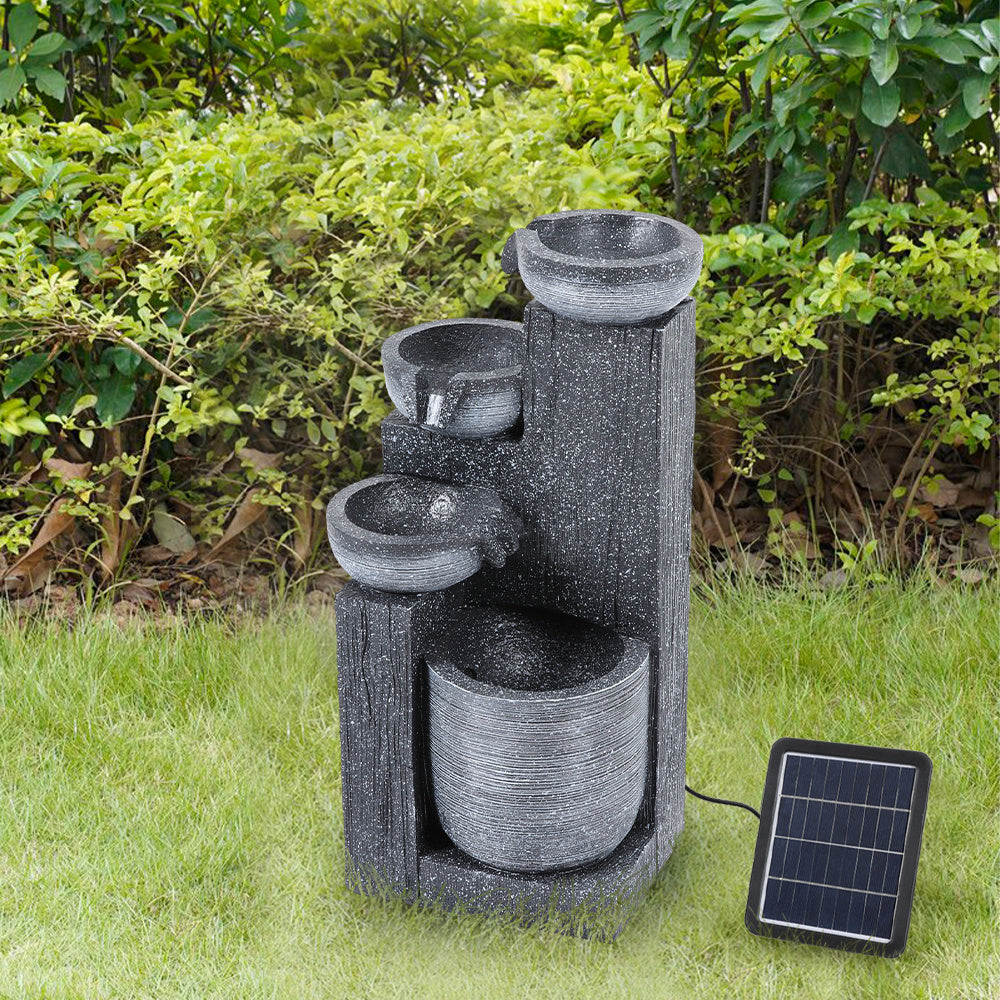 4 Tier Bowl Outdoor Solar Powered Water Fountain Decor