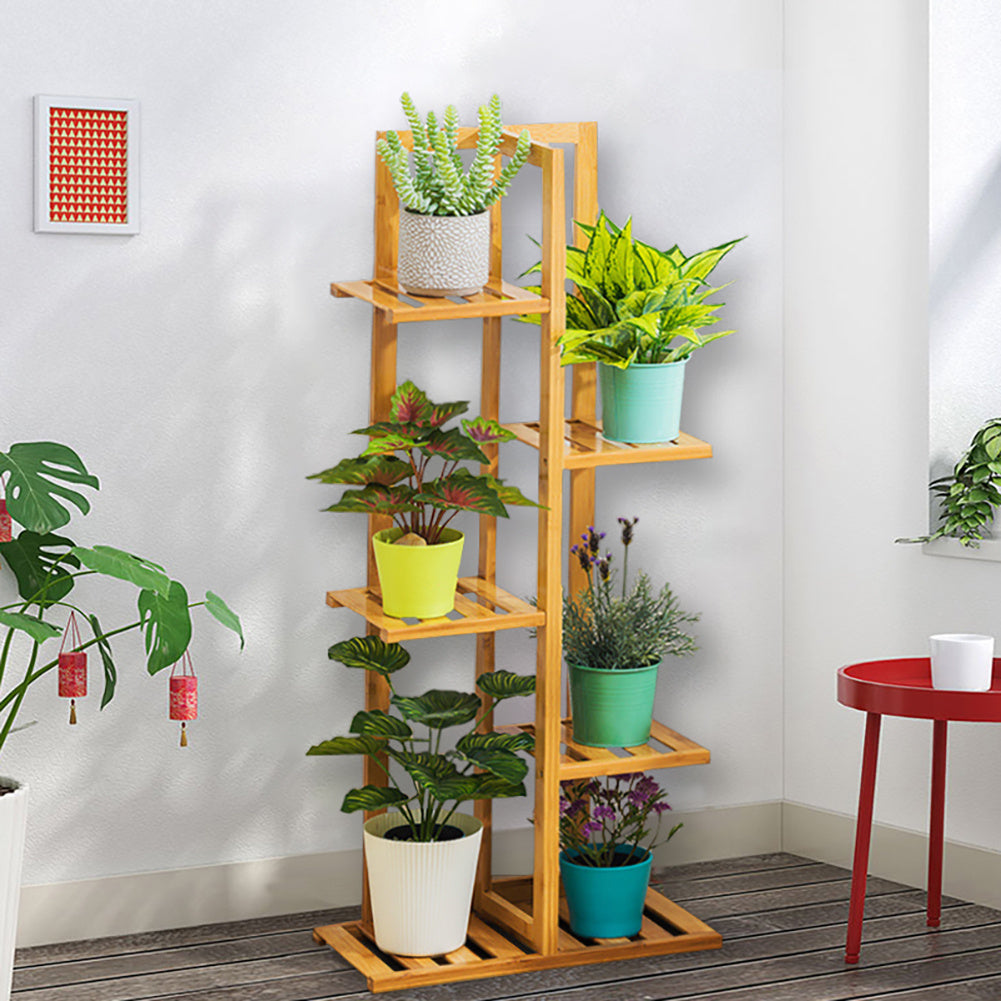 5 Tier Wood Plant Stand, Wood