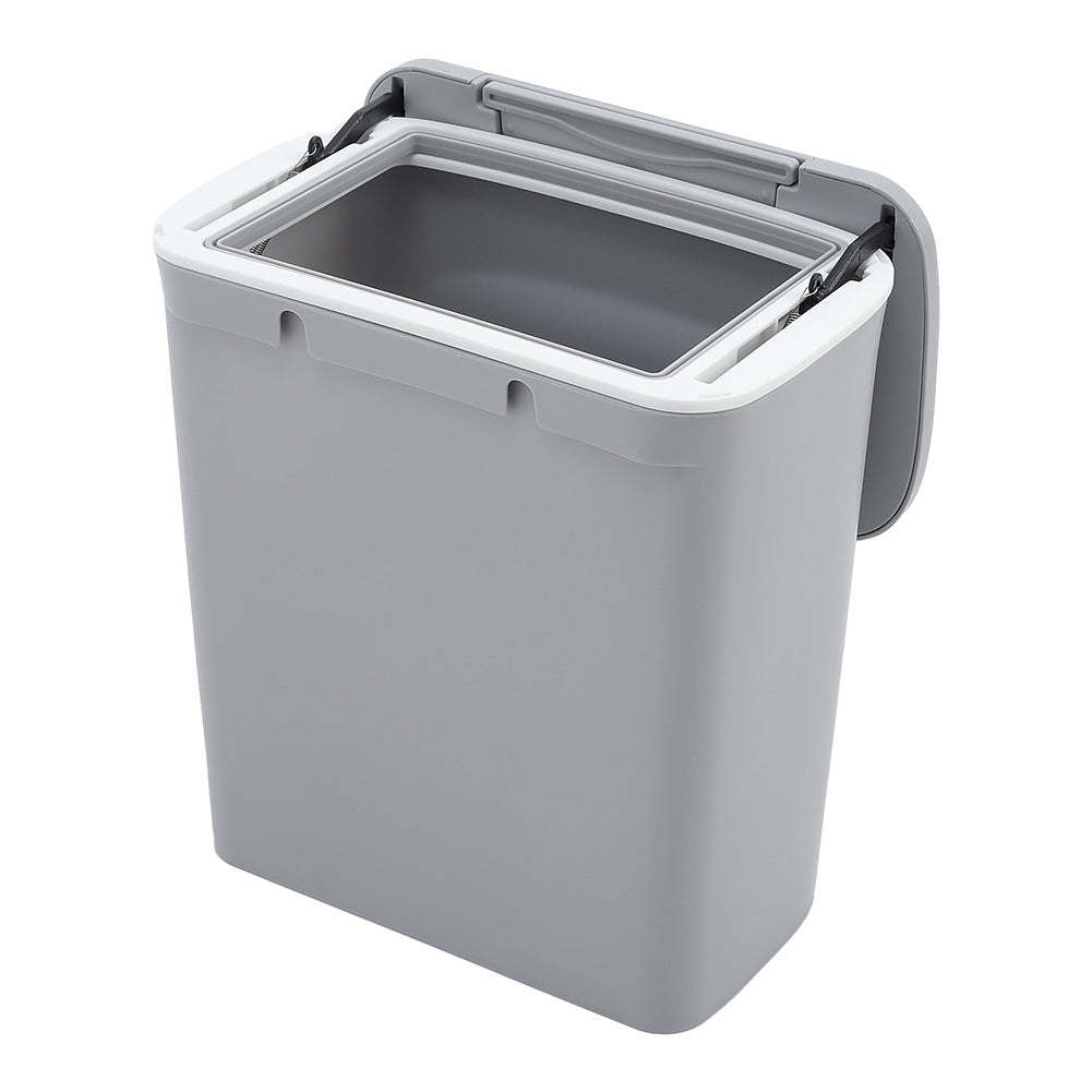 Grey Kitchen Hanging Flip Lid Trash Can