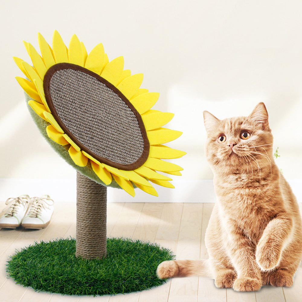 Sisal Cat Scratching Board Sunflower Shape Durable Scratcher Toy