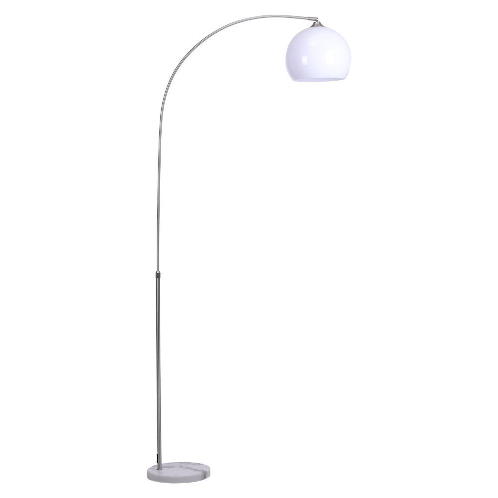 Arched Floor Lamp Tall Curved Design with Marble Base White Lampshade 145 to 220CM
