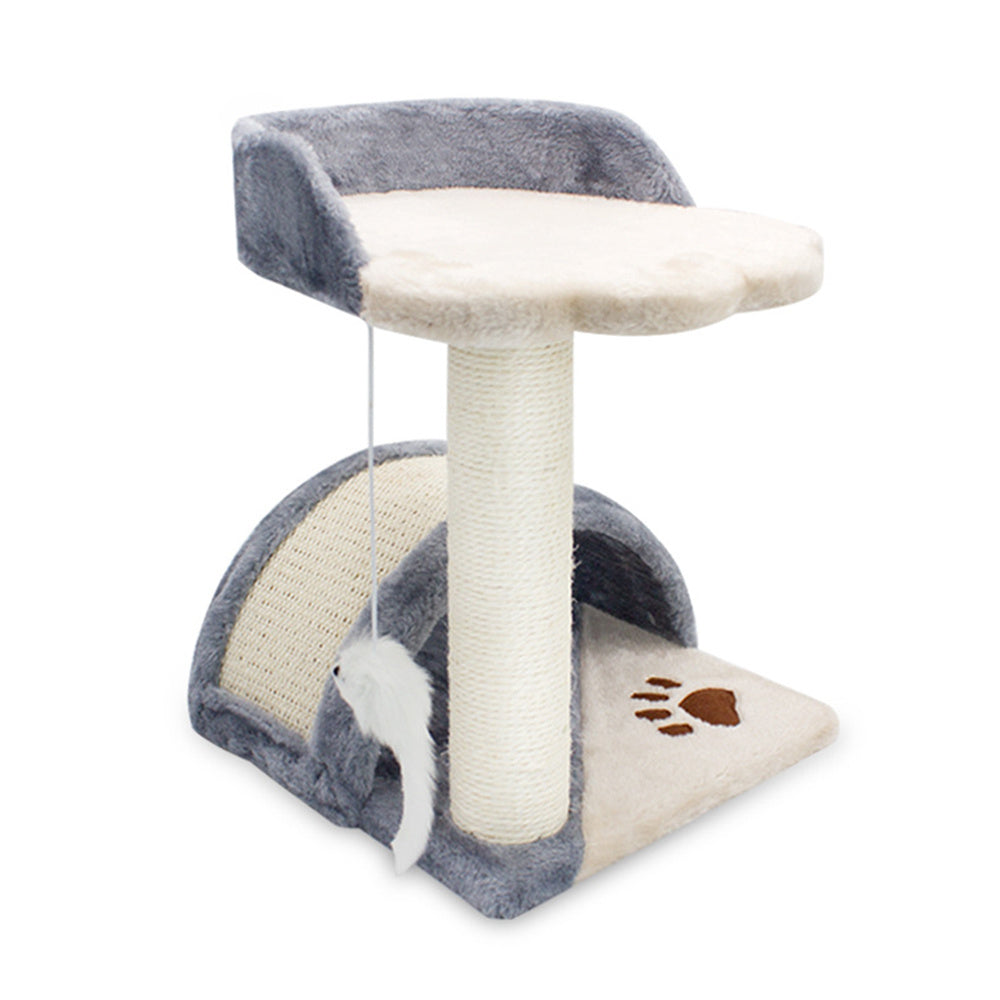 Cat Scratching Tray Cat Scratch Stick Centre with Hanging Paly Toy , Grey