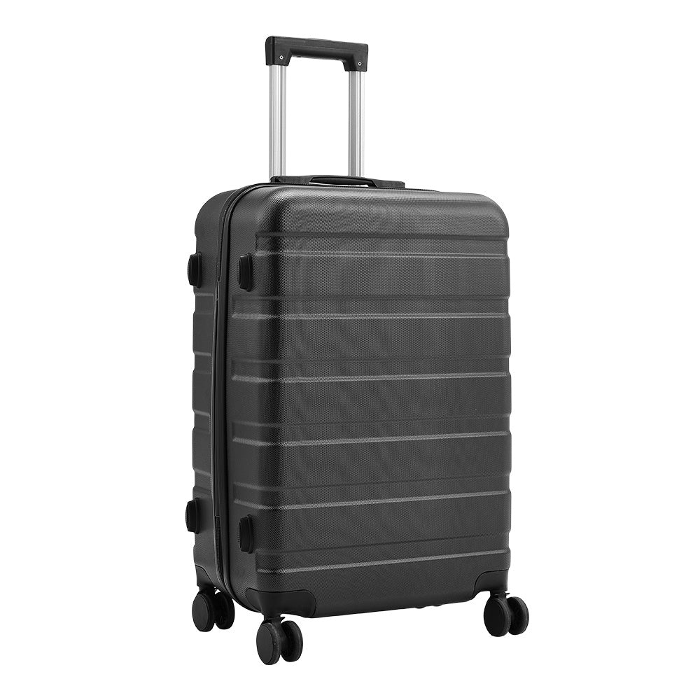 Black 20 inch Hard Shell Rolling Luggage Trolley Travel Case