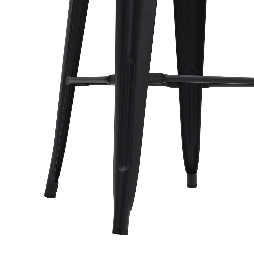 2Pcs Metal Breakfast Bar Stools with Cushions and Backrest,White