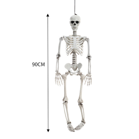 Halloween Realistic Full Body Skeleton Prop Decoration Posable Joints,90CM