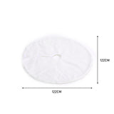 Large Faux Fur Snow Plush Skirt Base Floor Mat for Christmas Tree Decor, White 122CM