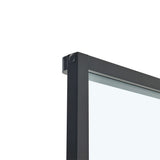 3 Frosted Glass Black Barn Door with Sliding Hardware Kit