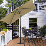 250 cm H Outdoor Waterproof Rectangular Parasol, with Round Base
