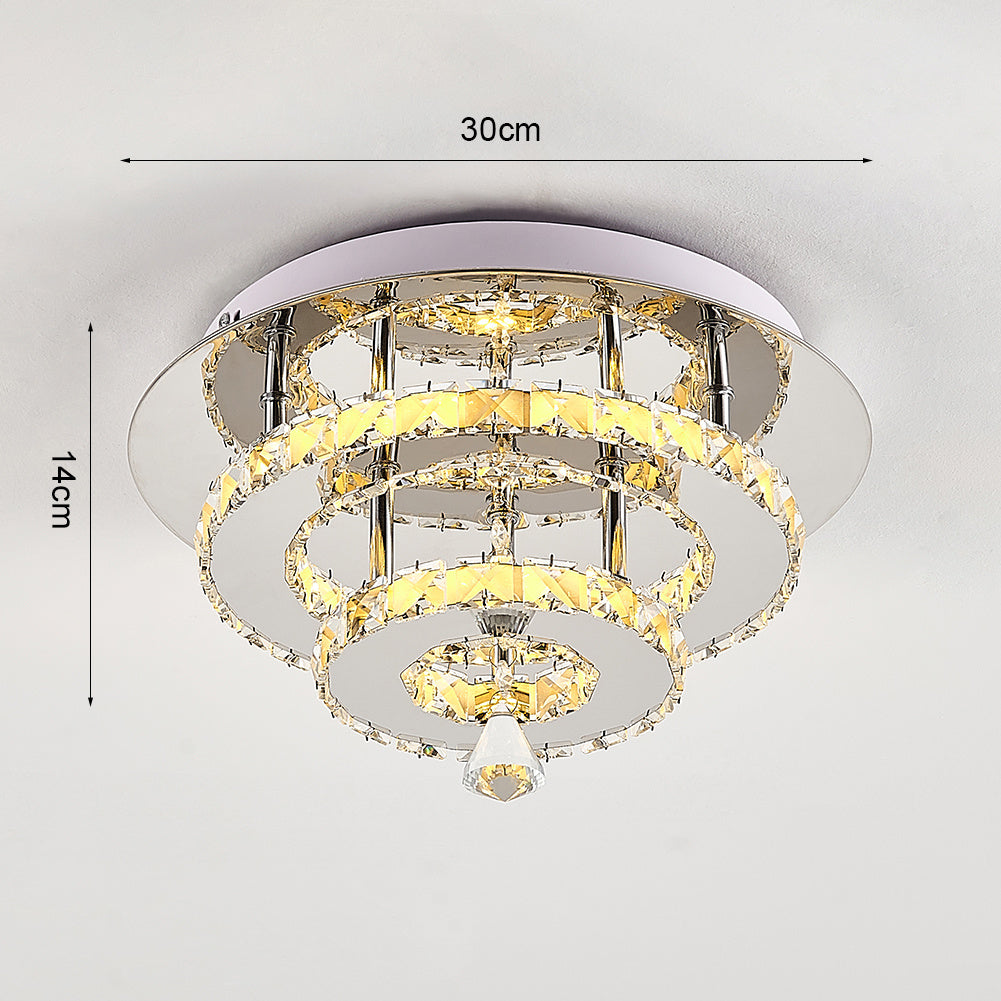 30W LED Ceiling Light Crystal Pendant Lamp, Dimmable with Remote