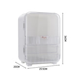 Large Capacity Makeup Cosmetics Organizer with Mirror,White