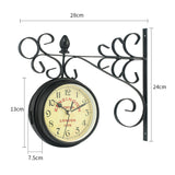 Black Antique Metal Double Sided Wall Clock