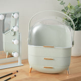 Mint Green Dustproof Makeup Organizer with Drawers