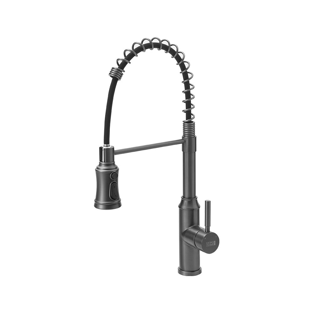 Rotable Taps Rotable Pulldown Kitchen Mixer Tap with Spring Spout Grey – Thehotsale