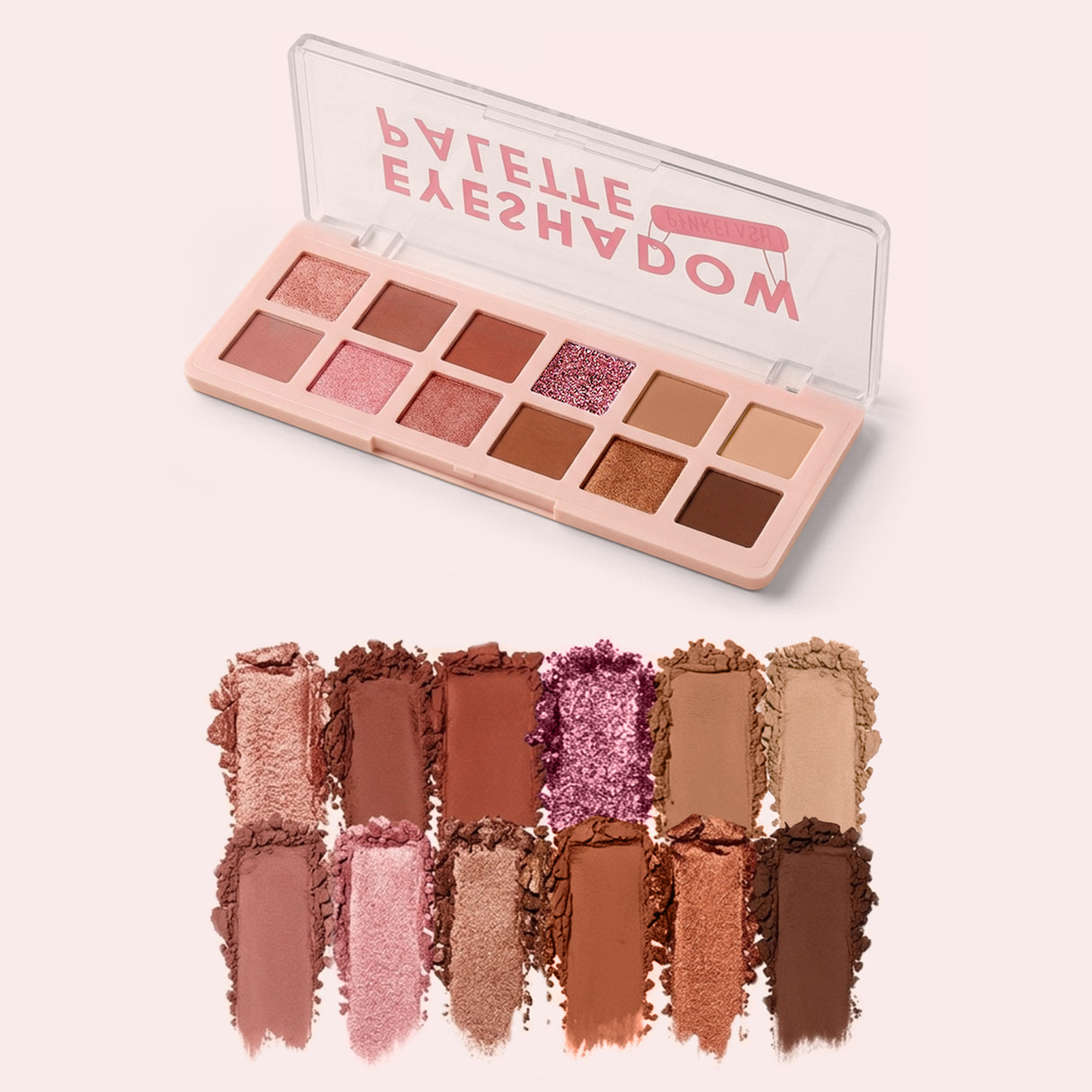 12 Shade Eyeshadow Palette Pink Dessert Matte Shimmer Compact