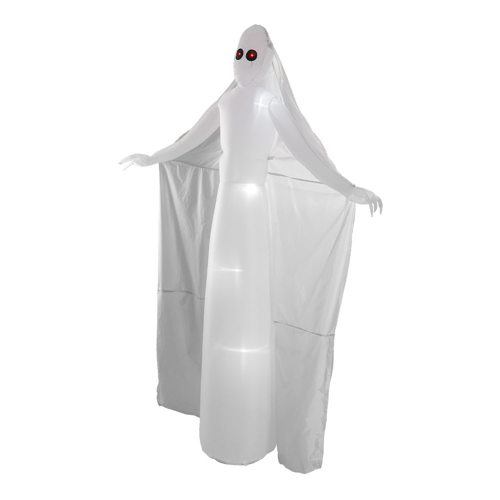 White Tall Ghost Bride with Red Eyes Inflatable for Halloween