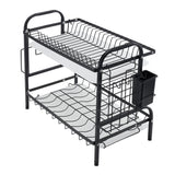 2-Tier Black Steel Dish Drying Rack