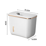 Pearl White 22cm Kitchen Bathroom Hanging Waste Bin with Lid