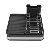 Black Kitchen Expandable Organizer Dish Drainer Rack