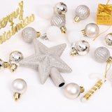 30 Pieces Christmas Tree Ornament Set Xmas Bauble,Silver